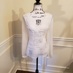 Sheer Cream/ Ivory Blouse